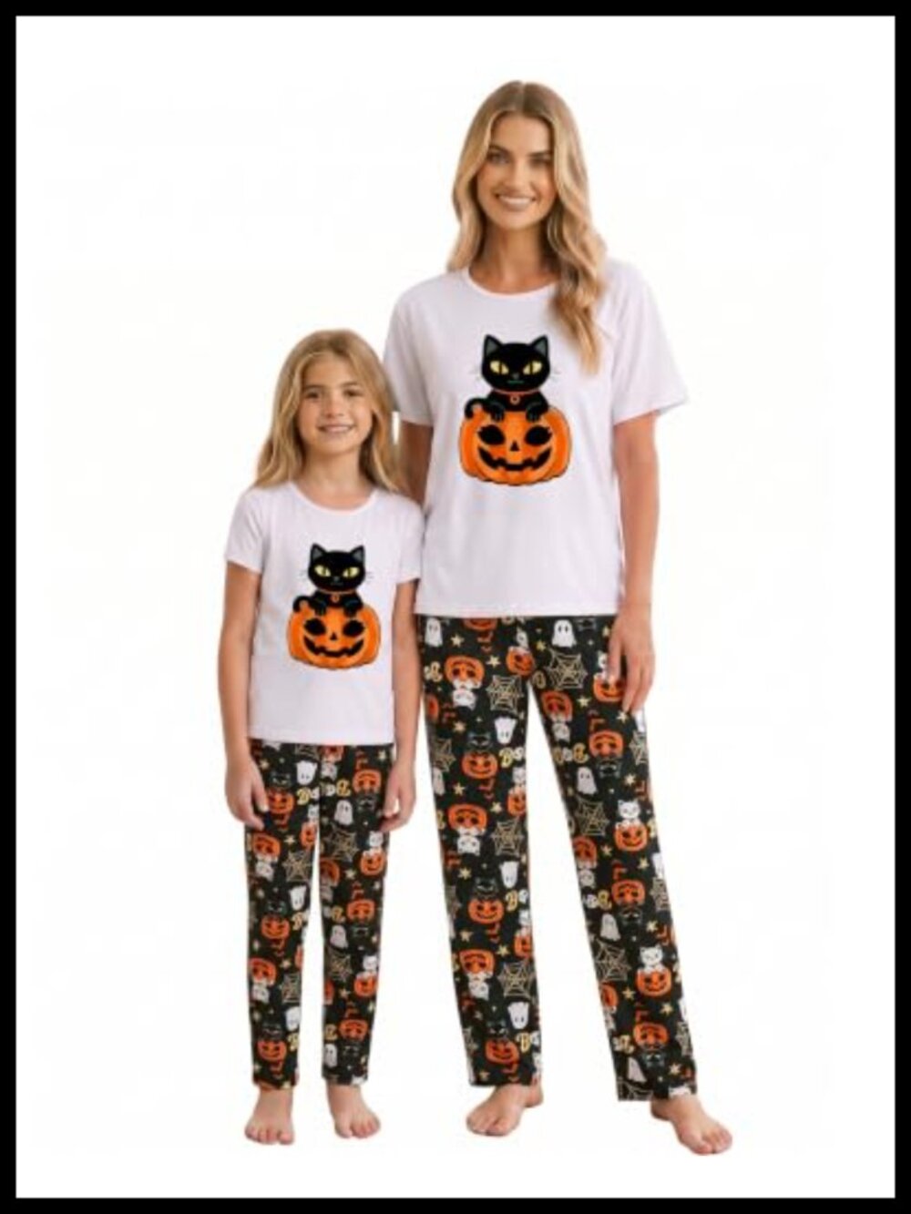 Women's Halloween Pajama Set Short Sleeve Round Neck Elastic Waist